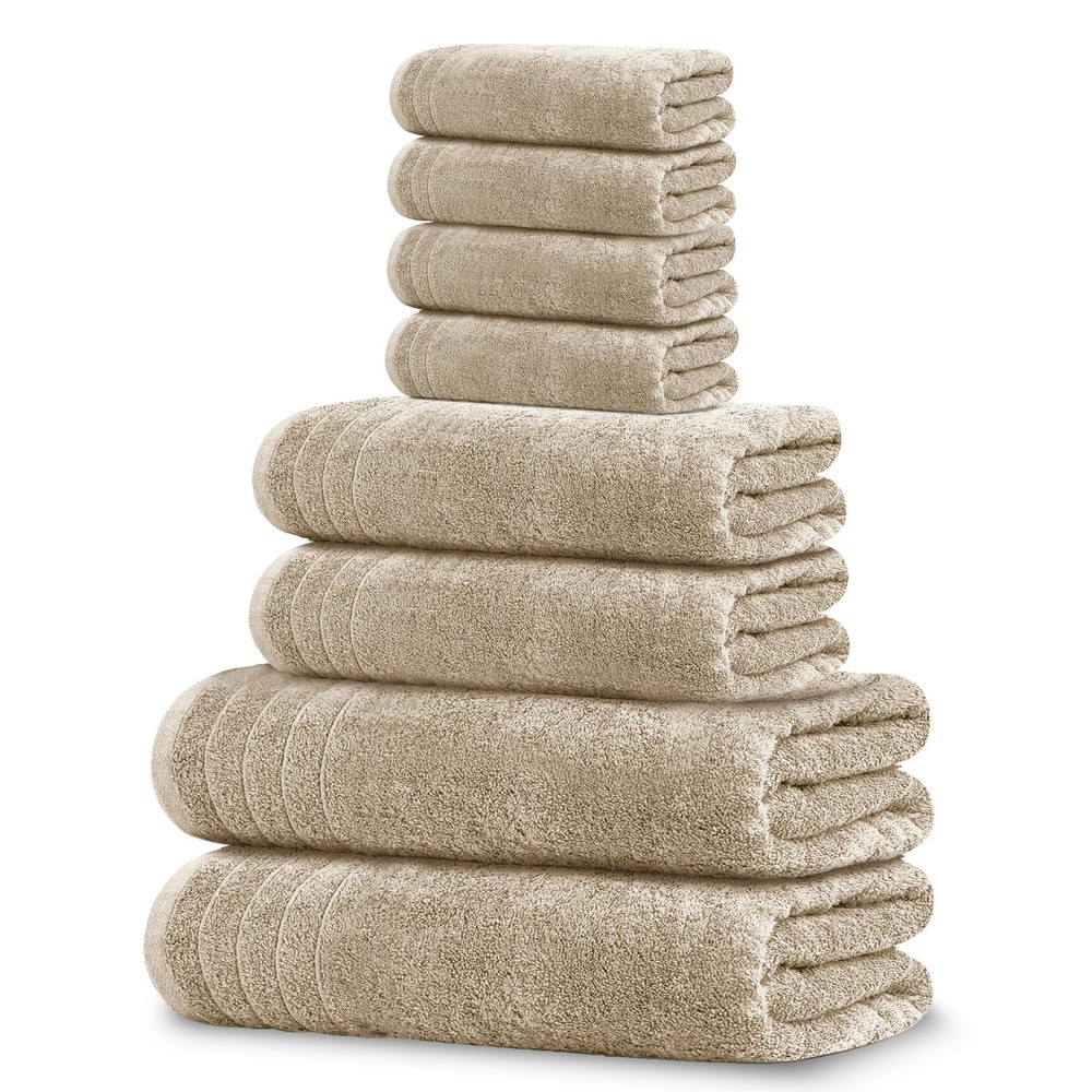 8-Piece Cotton Towel Set - 2 Bath, 2 Hand, 4 Washcloths