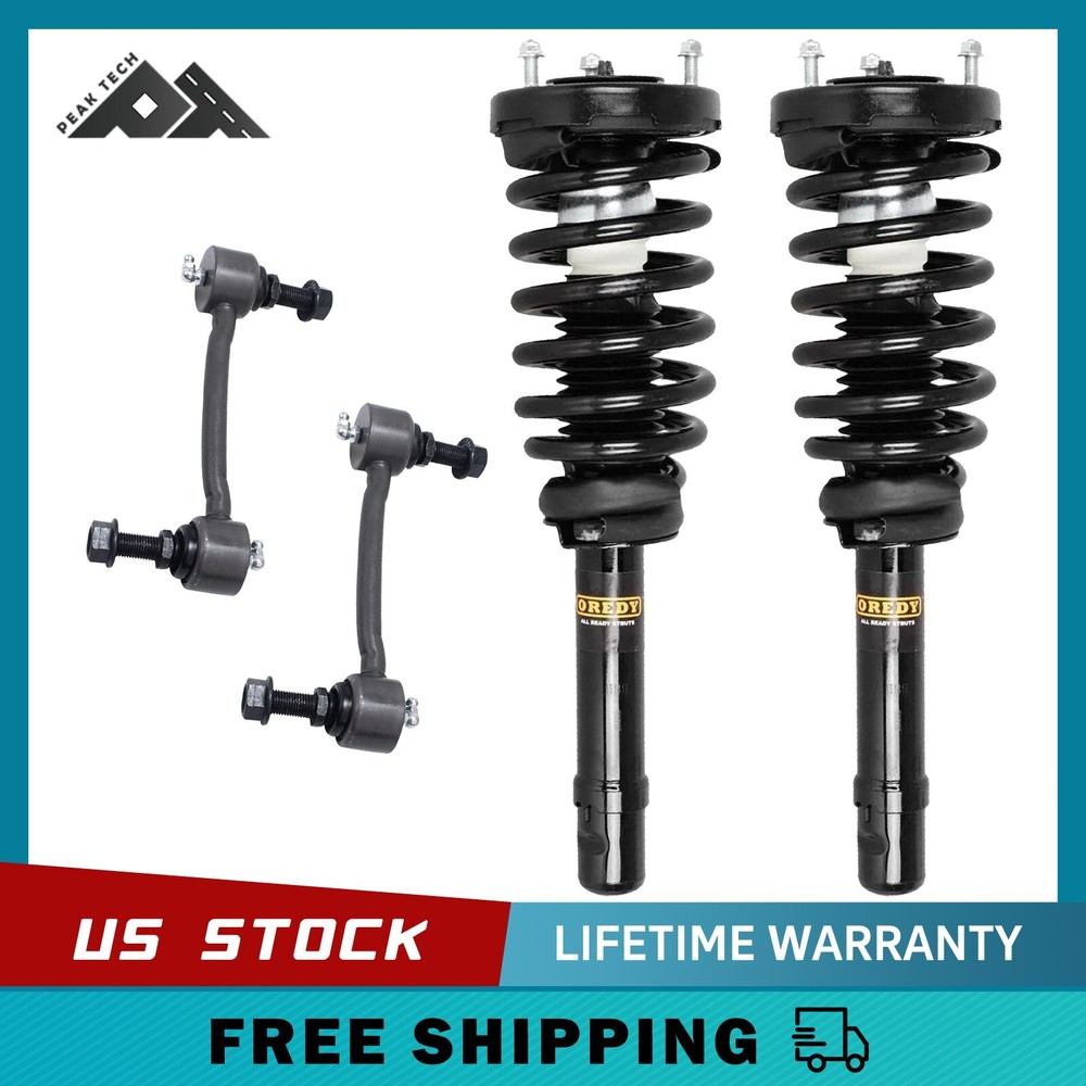 4PCs Front Struts + Sway Bar Links for Hyundai 2006-2011 Azera 2006-2010 Sonata