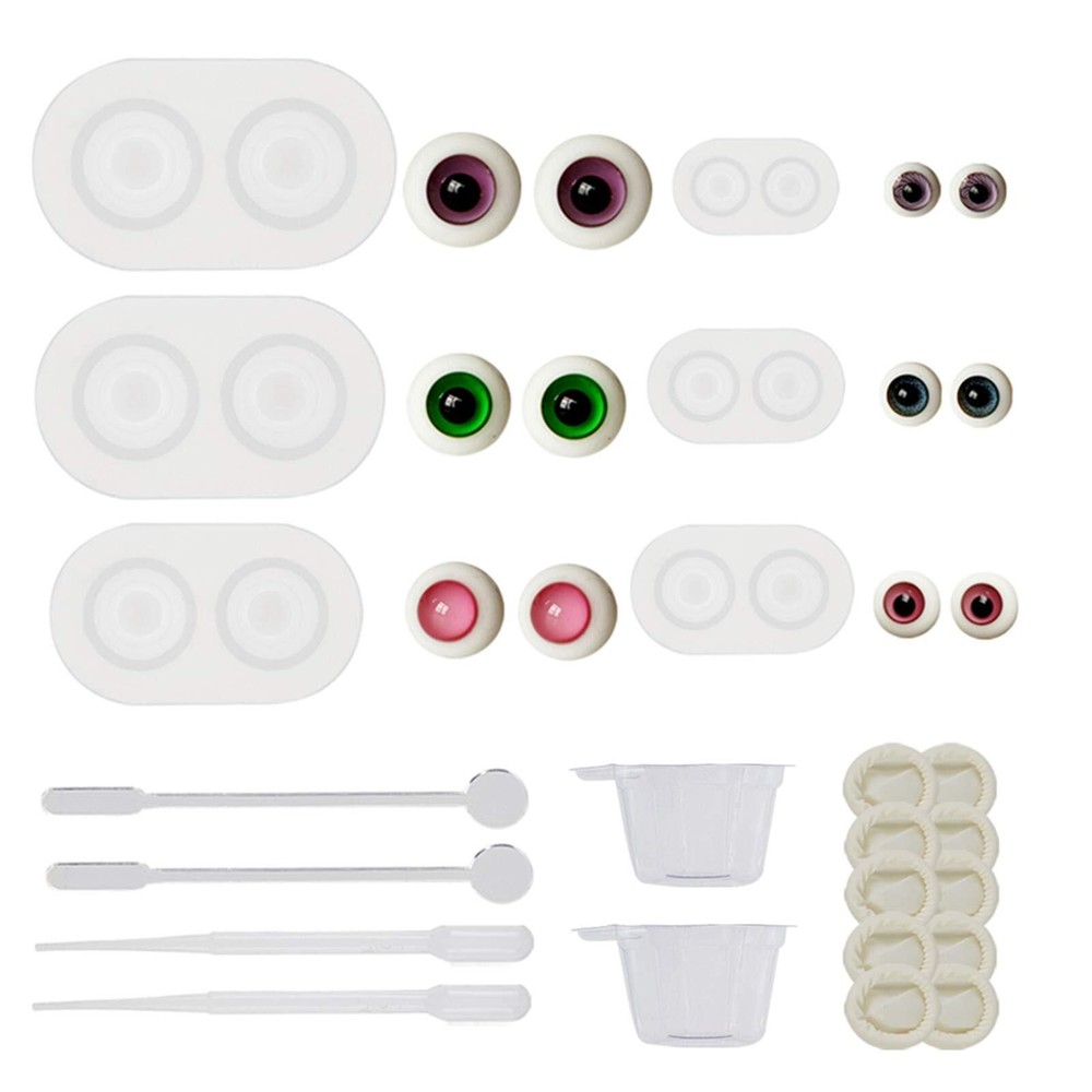 6pcs Doll Eye Mold Eyeball Resin Molds Resin Eyeball Casting Decorative Epoxy Ey