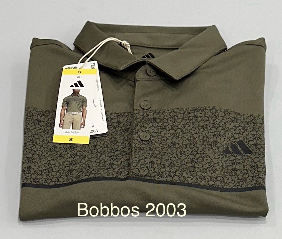 Adidas Men's Stretch Short Sleeve Chest Print Polo Shirt, Olive (Green), Size S