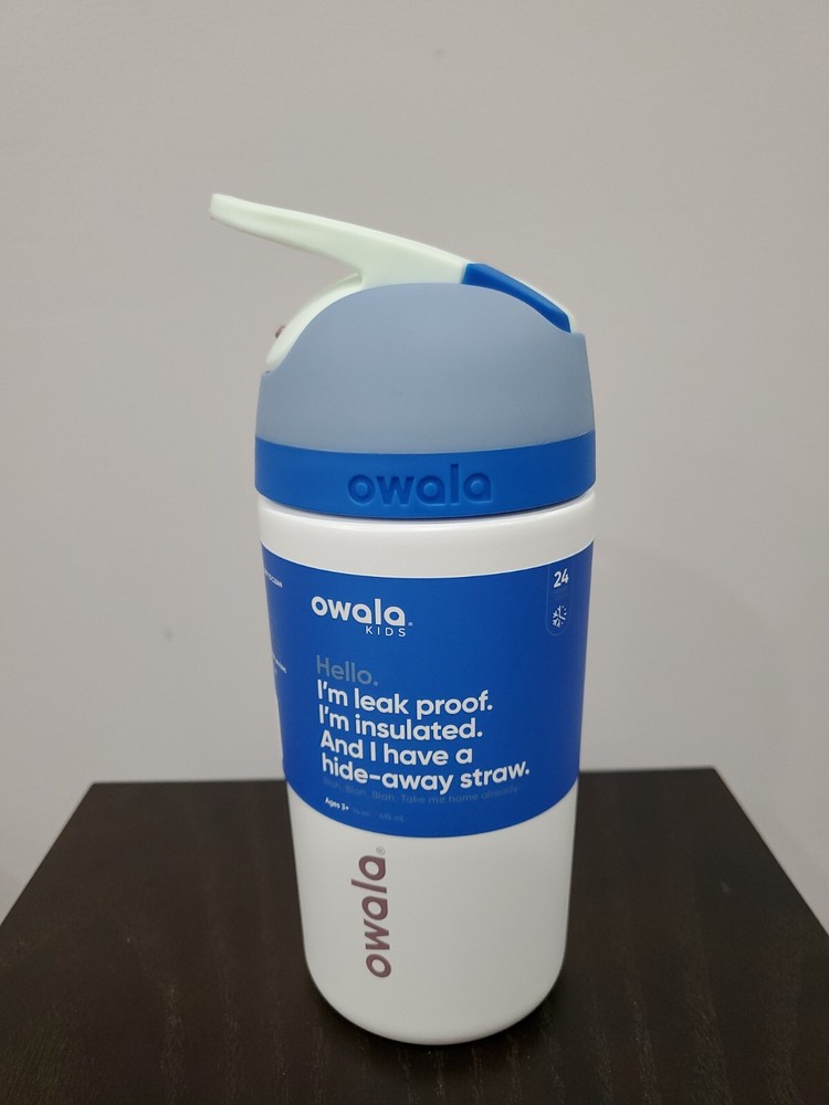 Owala Flip Kids Stainless Steel Water Bottle / 14oz / Color: Snow Dragon