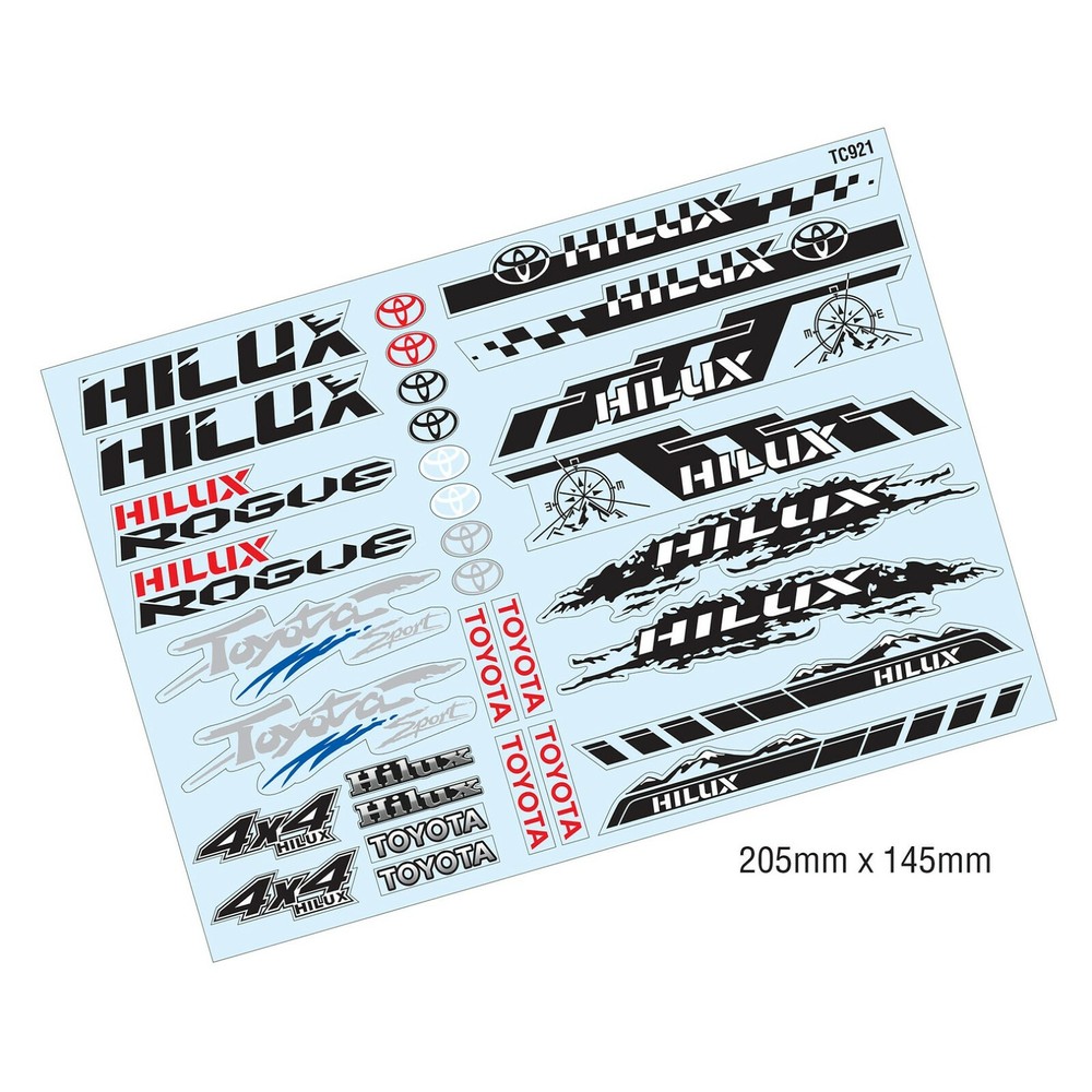 TOYOTA HILUX  Hi Lux 4X4  Sticker Set for 1:10 RC TRUCK or CRAWLER