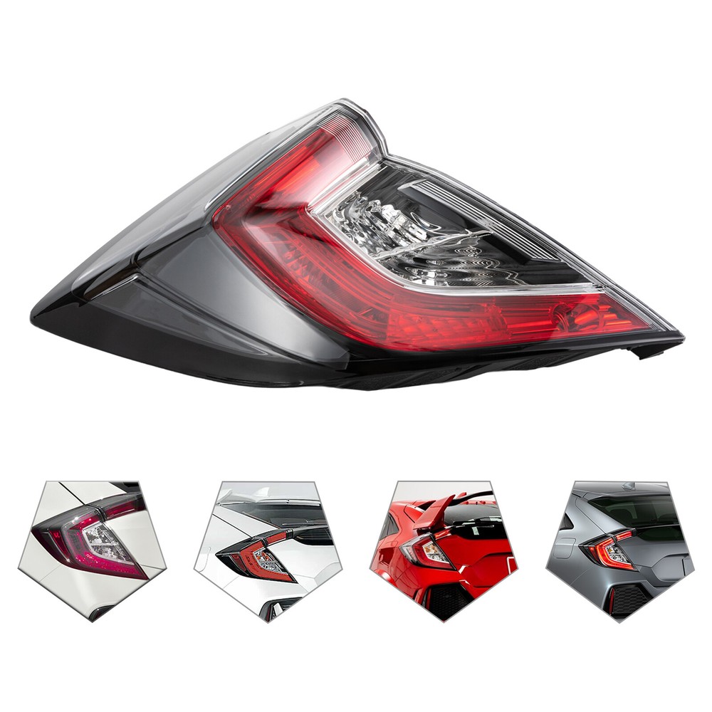 Left Tail Light Outer Driver Fits 2017-2021 Honda Civic Hatchback/ 17-19 Type R
