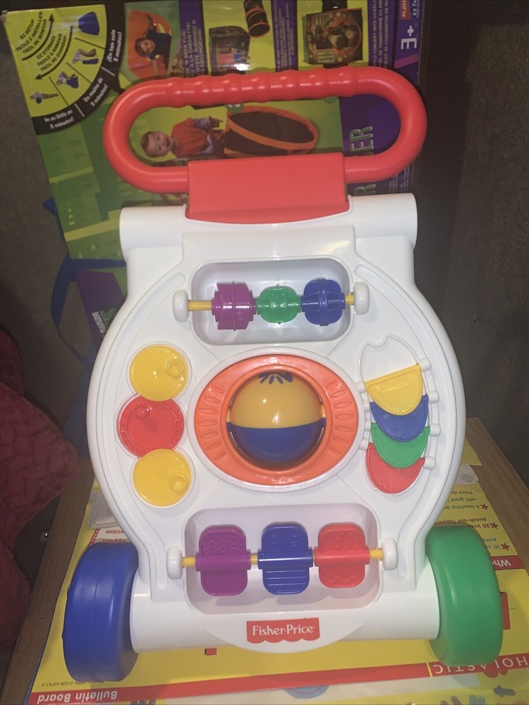 Fisher Price Baby Activity Walker Fold Go Stand & Push Toy RARE FOLDABLE