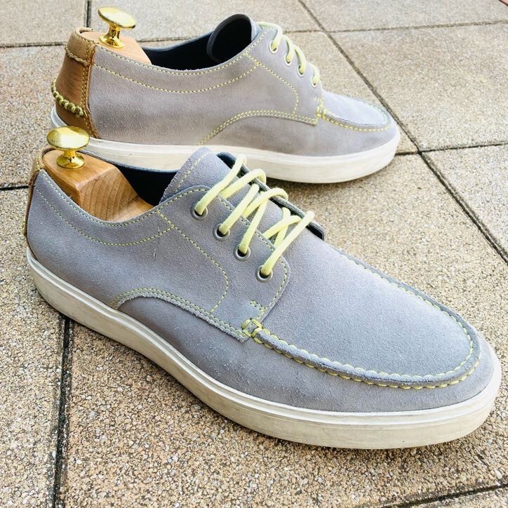 Men's Cole Haan 8 Deck Slip-On Suede Driving Sneakers Grey 7.5US