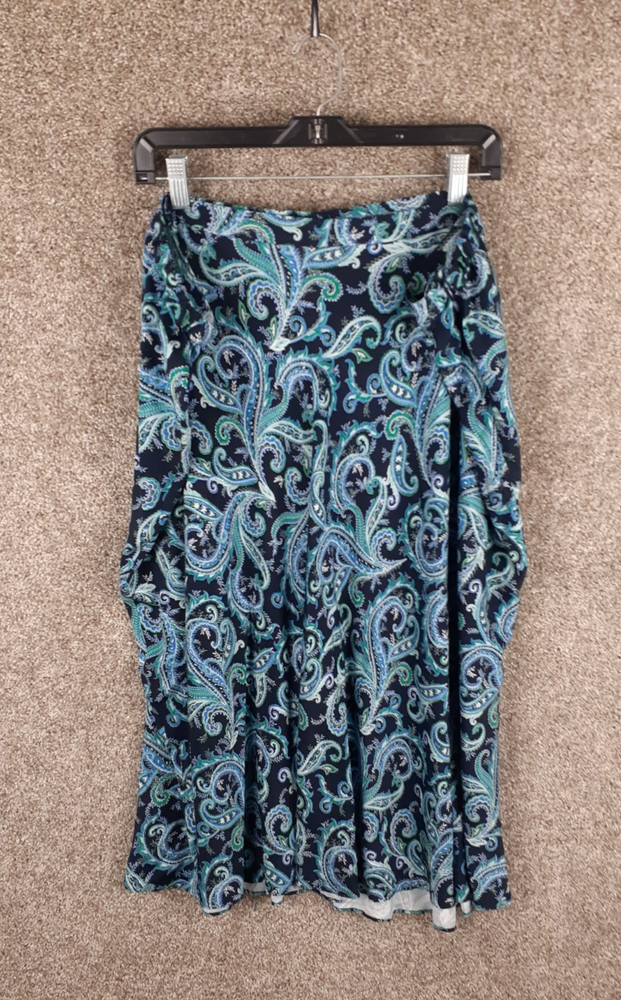 J. Jill Floral Paisley Viscose A-Line Skirt Women 4X Plus Blue A-line Casual NWT