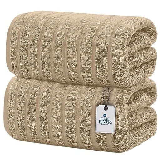 Luxury Jumbo Bath Sheets 2 Piece – 550 GSM (35x70 Bath Sheet (PK 2) Tan