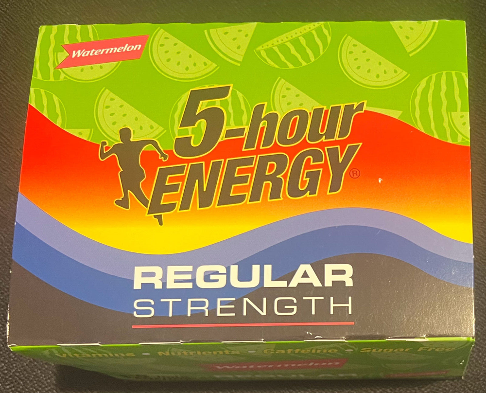5 Hour Energy Watermelon -  12 Count Box 1.93 ounce Shots Sugar Free - Reg