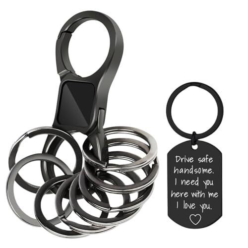 Key Chain - Quick Release Keychain with 8 Key Rings - Drive Safe Keychain