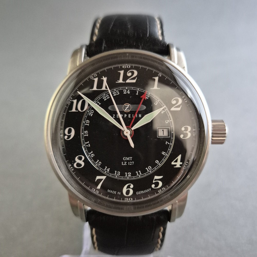 Zeppelin Watch Men's Wristwatch GMT Model LZ 127 Pilot Design