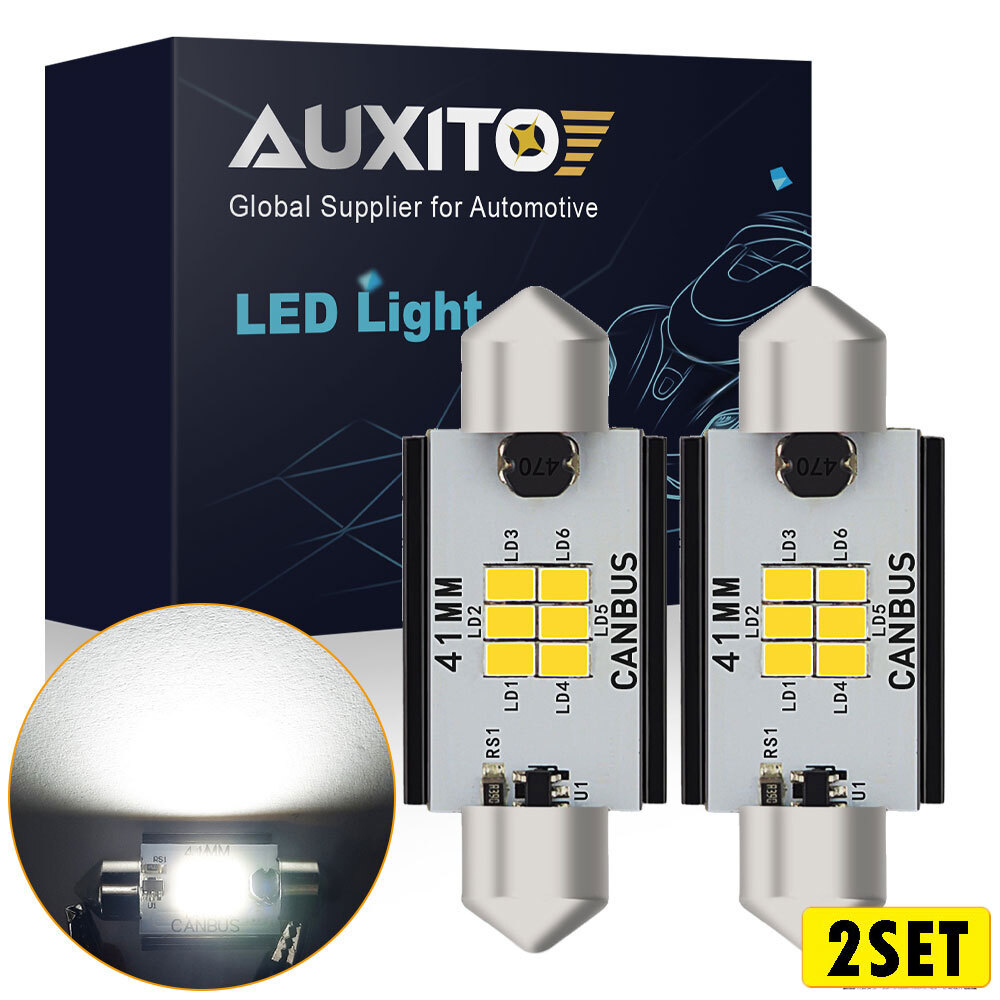 AUXITO 4x 41/42mm LED Festoon Bulb C5W 6500K Interior Light Super Bright White