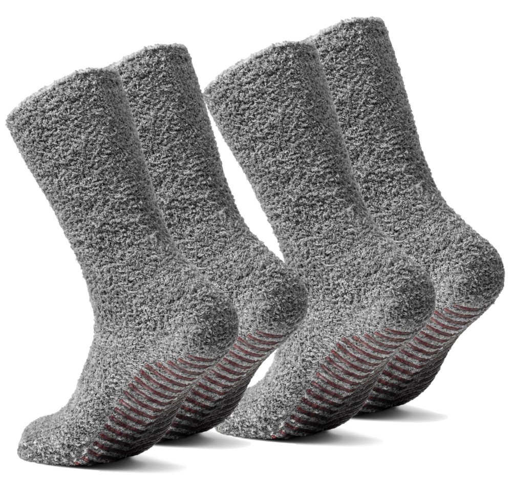 Fuzzy Socks With Grips for Women Men - Slipper Socks for Women Grippers - Hos...