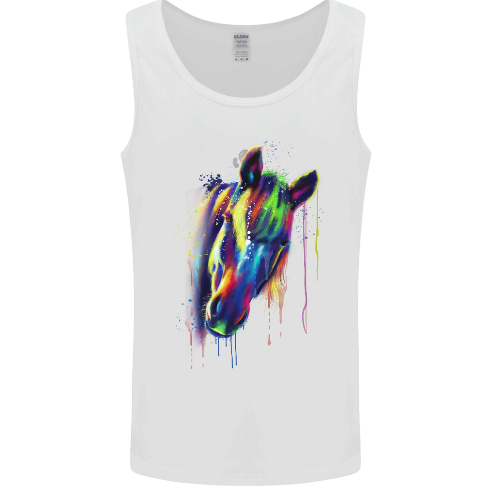 Men's Watercolor Horse Print Vest Tank Top  
