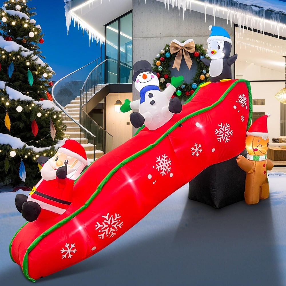 7FT Christmas Inflatables Outdoor Decorations, Cute & Funny Inflatatable Chri...