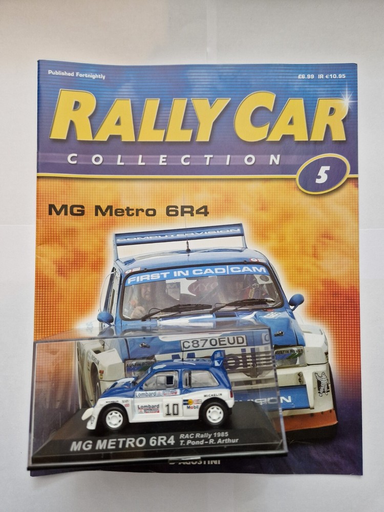 IXO DEAGOSTINI 1/43 MG METRO 6R4 RAC RALLY 1985 DIECAST CAR + MAG
