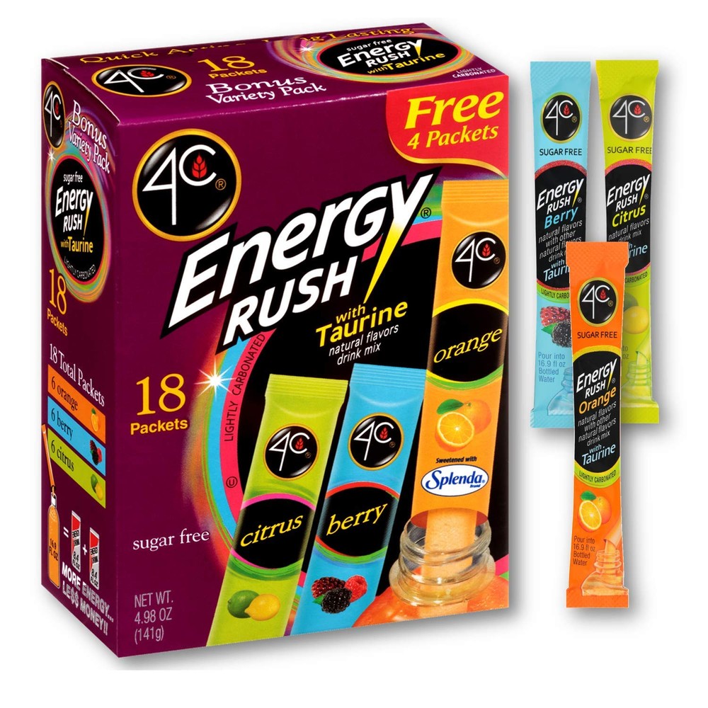 4C Energy Rush with Taurine Variety Pack Drink Mix 0.26oz. 18ct