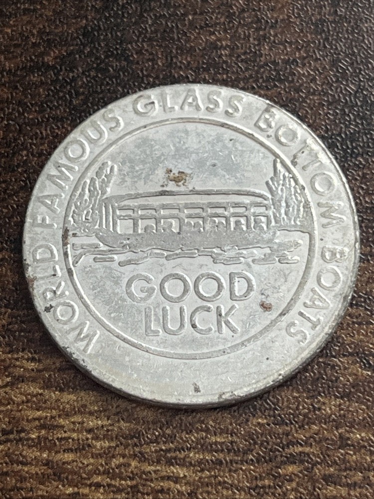 Silver Springs FL Famous Glass Bottom Boats Rare Good Luck Token Coin TB9955*