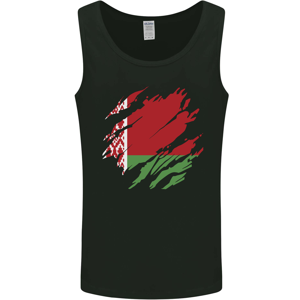 Torn Belarus Flag Belarusian Day Football Mens Vest Tank Top