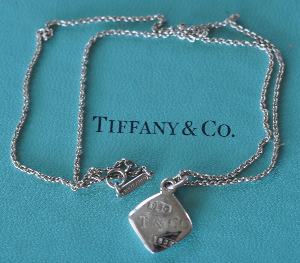 Tiffany & Co. 1837 Square Pendant & Necklace 16