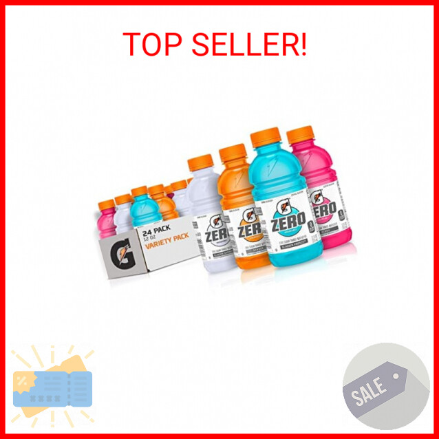 Gatorade Zero Sugar Thirst Quencher, Glacier Cherry Variety Pack, 12 Fl Oz (Pack