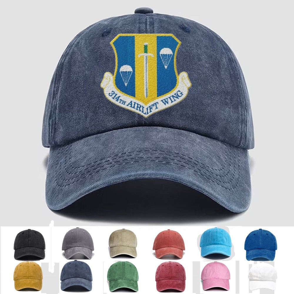 Custom Personalization Embroidered Hat 314th Airlift Wing, Veteran Cap, Gift