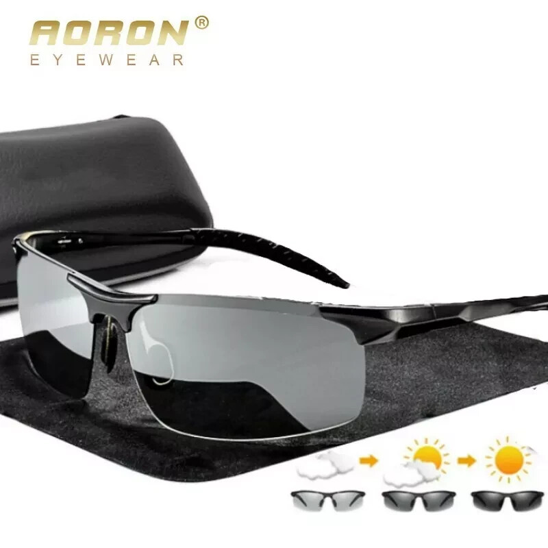 Aluminum HD Polarized Photochromic Sunglasses Men Driving Sport Outdoor Glasses