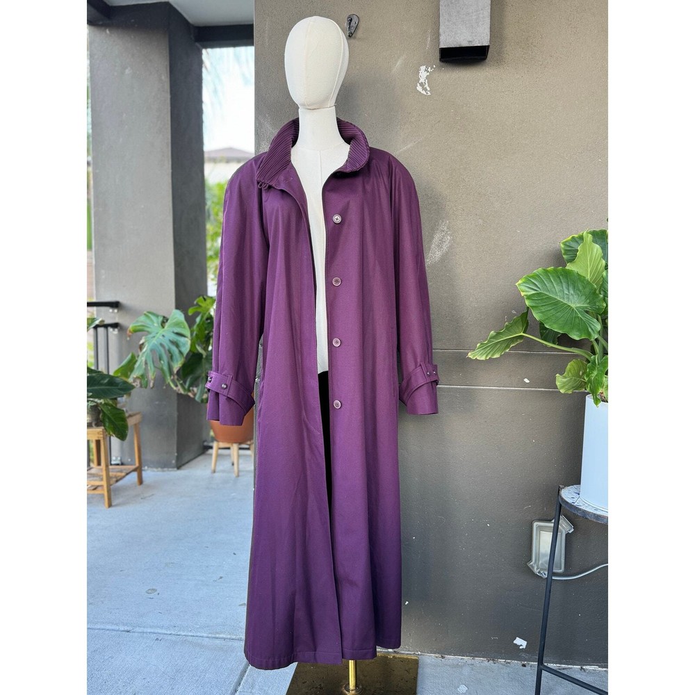 Limited Edition London Fog 16R Purple Trench Coat with Removable Wool Lining