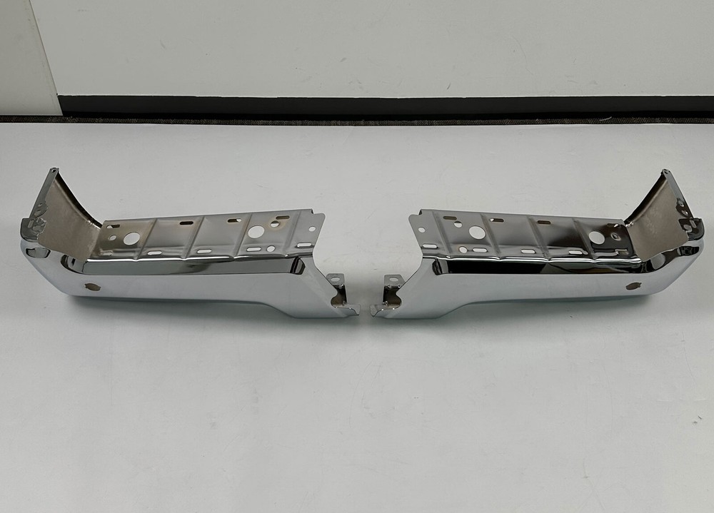 Chrome Rear RH/LH Bumper Face Bar Ends for 2017-2022 Ford F250 F350 w/ Park NEW