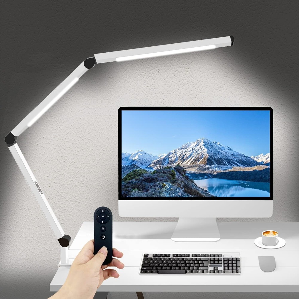 Adjustable LED Desk Lamp with Remote & Dual Light, Perfect for Home Office