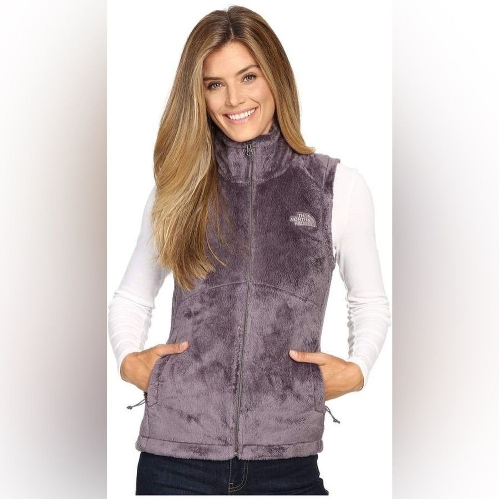 North Face Womens Grey Fluffy Fleece Vest Gorpcore Winter XS