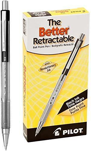 PILOT The Better Ball Point Pen Refillable & Retractable 12 Ballpoint Pens Fine
