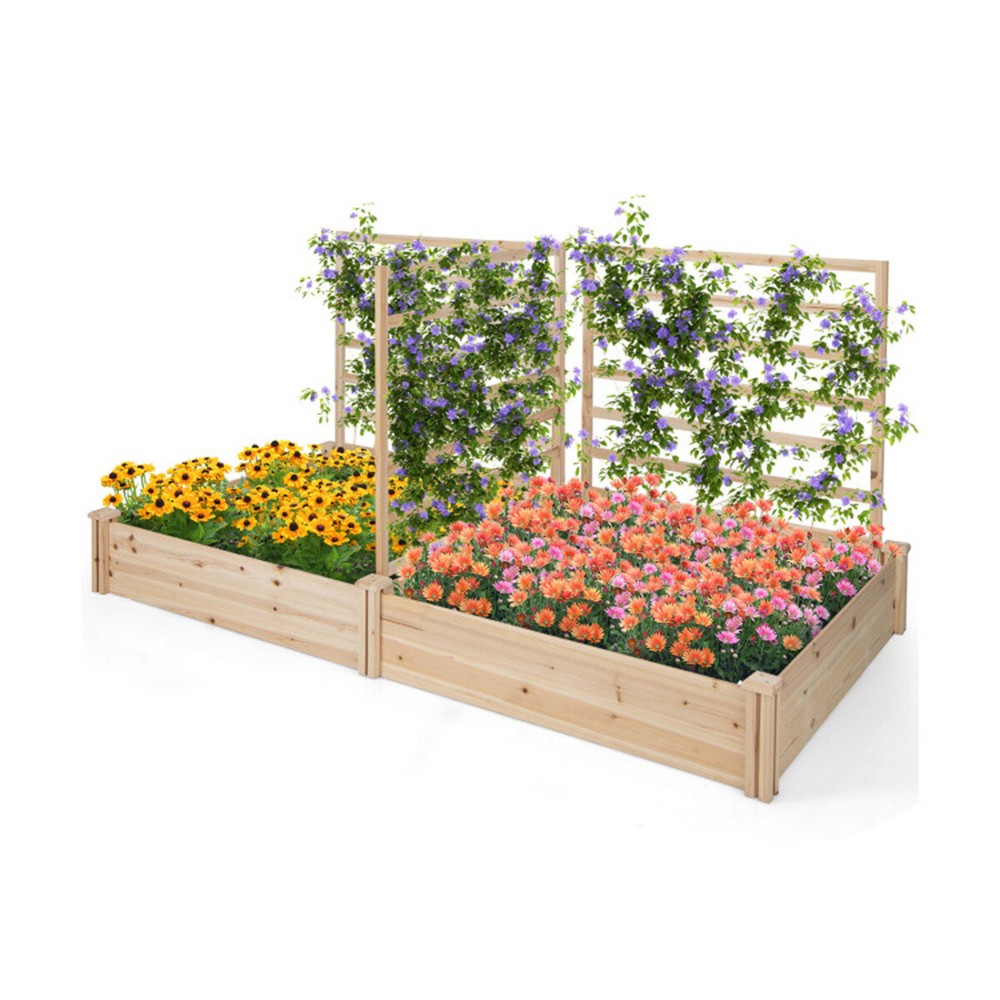 Outdoor Garden Bed Planting Box Raised Planter Vegetable Herb Container 36x24