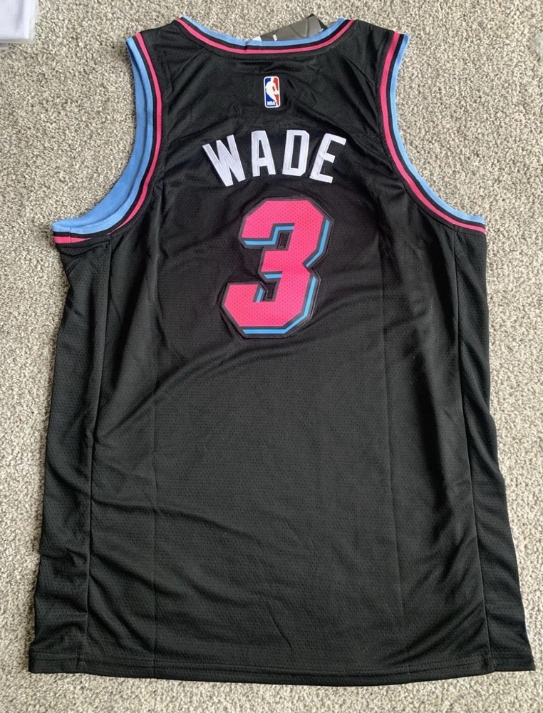 NWT Nike Miami Heat Dwayne Wade Miami Vice Swingman Jersey Size 44 Small Black