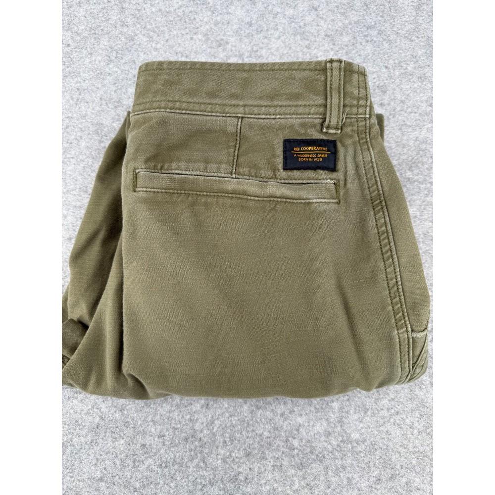 REI Co-op Pants Mens 32x32 Green Double Knee Trailsmith Hiking Utility Fit 32x28