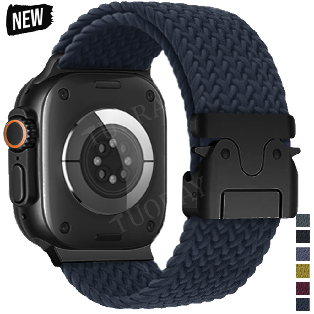 Braided Nylon Band Strap For Apple Watch Ultra 2 49mm Series 10 9 8 7 SE 6 5 4