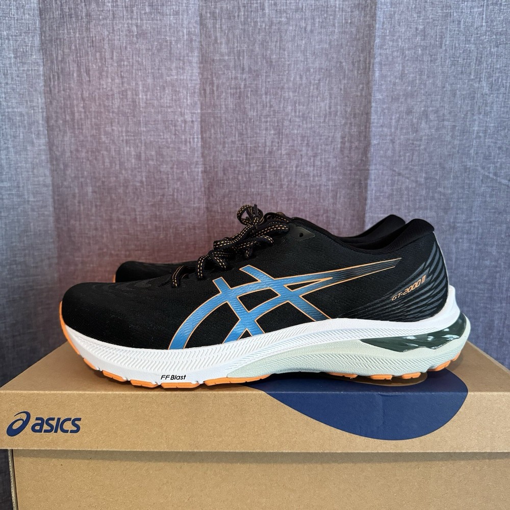 1011B441 ASICS Men's GT-2000 11 Running Shoes BLACK/SUN PEACH SIZE 10 Worn Once!