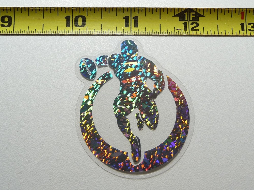 HOLOGRAPHIC FOOTBALL PLAYER QUARTERBACK  STICKER DECAL SPORTS ATHLETICS CONTEST