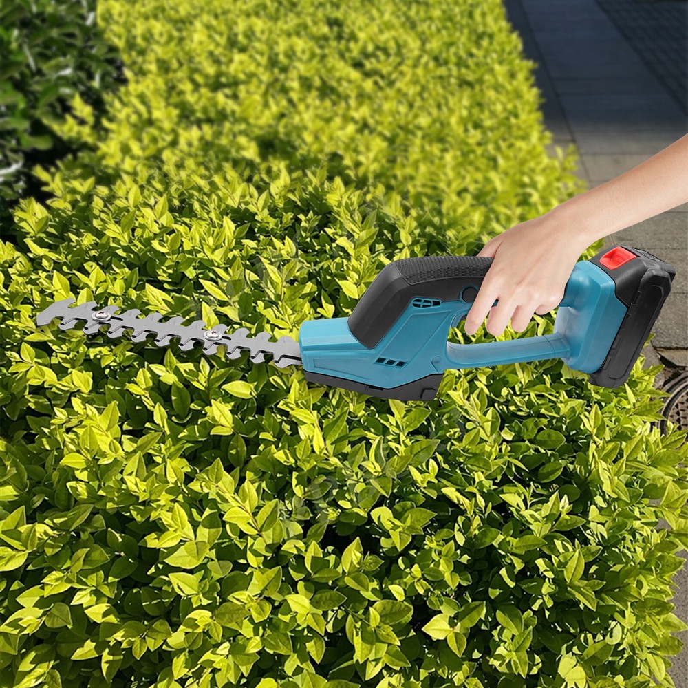 21V Cordless Hedge Trimmer, 2-In-1 Electric Shrub Trimmer & Handheld Grass Shear