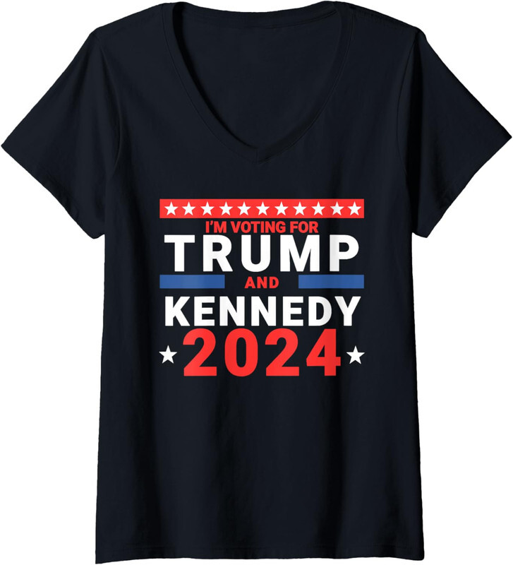 I'm Voting For Trump And Kennedy 2024 Election Ladies' V-Neck Tshirt
