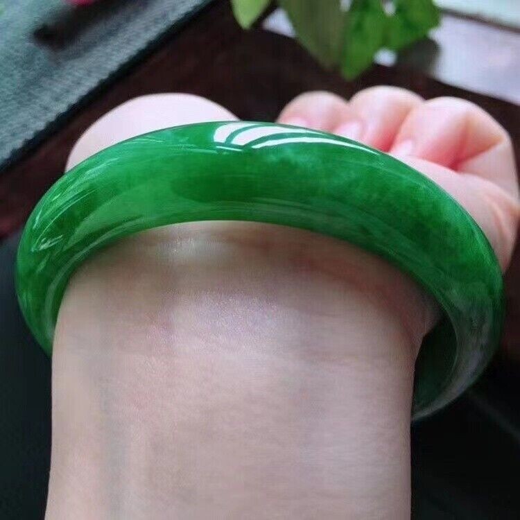 Certified Natural Grade Icy Green Burmese Jade jadeite bracelet bangle 56-57MM