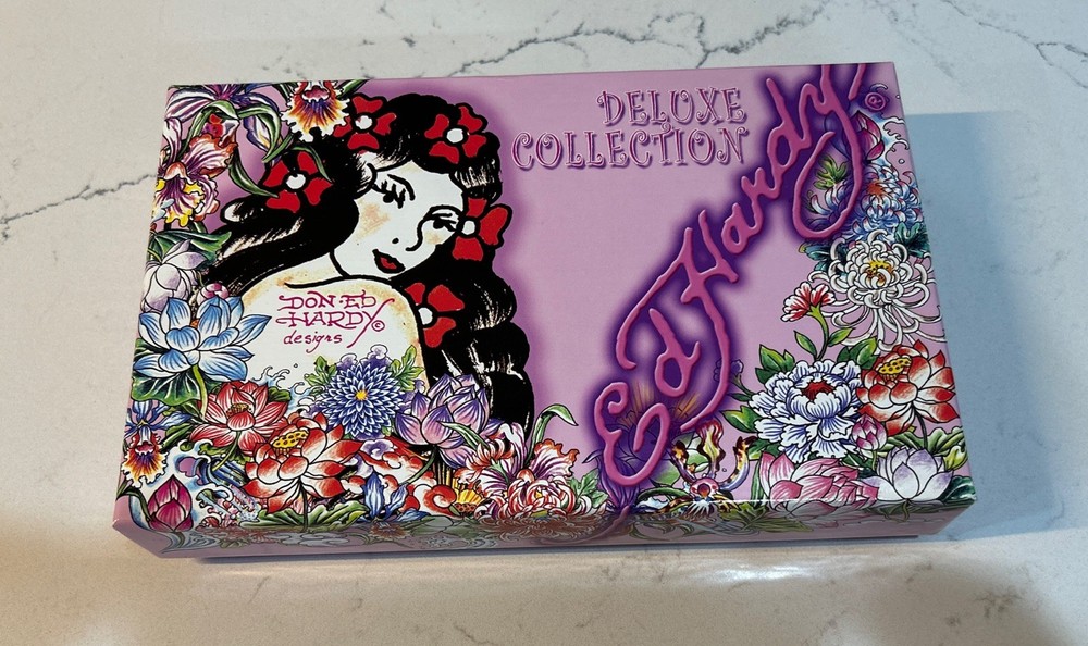 Ed Hardy Deluxe Collection 4 Piece Gift Set ~Women's Perfume ~ Love & Luck/Heart
