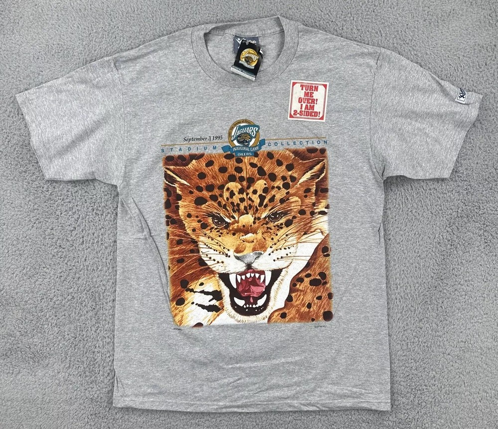 Vtg LEE Sports NWT L 1995 Double Sided Tee NFL Jaguars V Oilers Inaugural Game