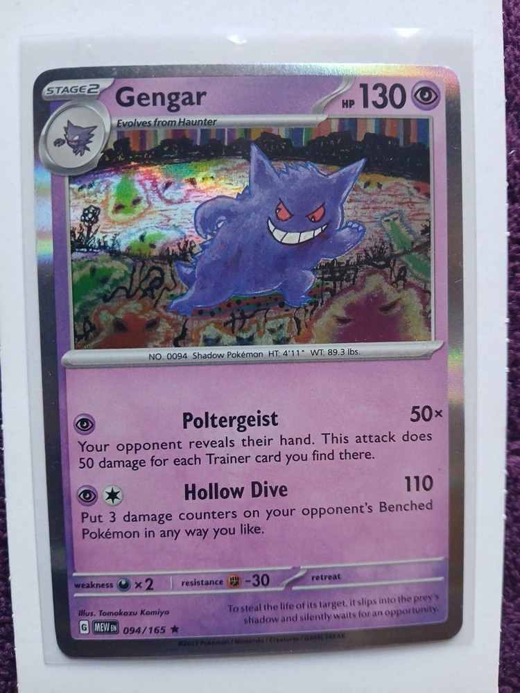 Gengar Rare Holo Pokémon TCG 094/165 2023 Mint Condition