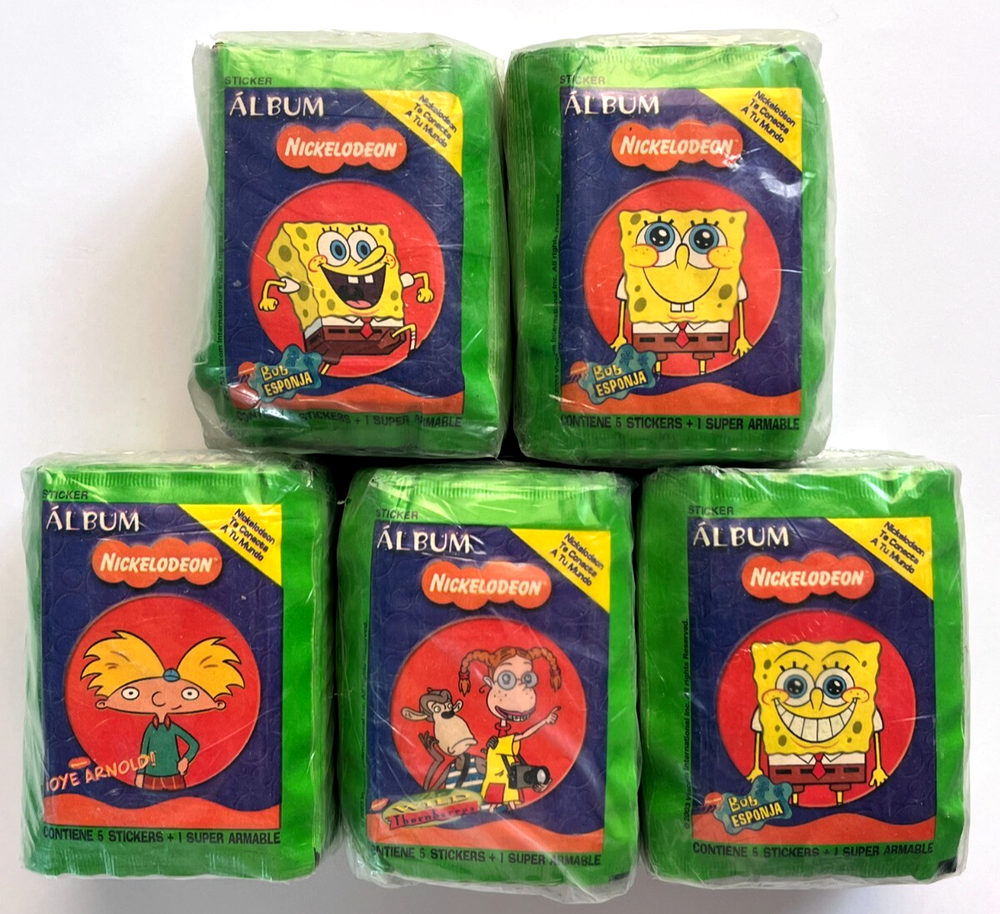 5 BOXES - 2003 BOX NICKELODEON Navarrete Stickers Peru Hey Arnold! Rugrats