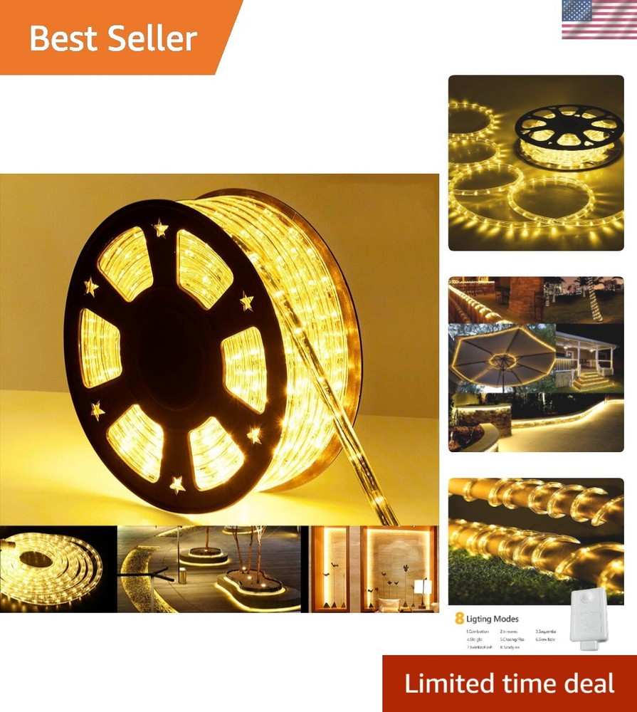 150ft LED Rope Lights Outdoor, 1080 LED Connectable and Flexible Tube Lights ...