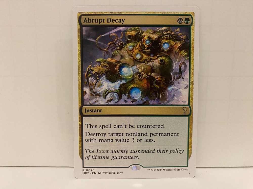 x1 NM Abrupt Decay (White Border) Mystery Booster 2