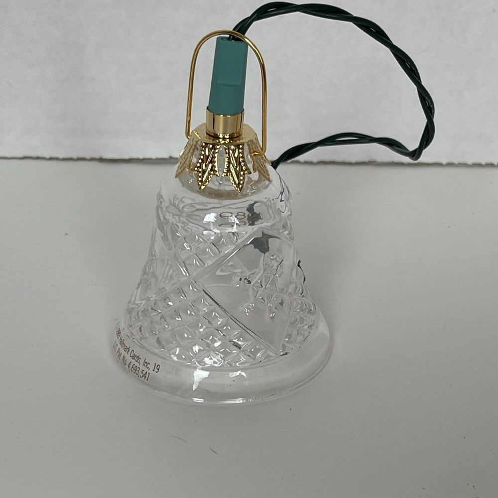 1989 Hallmark Keepsake Magic Bell Ornament Lighted Lead Crystal Christmas Tree Decor