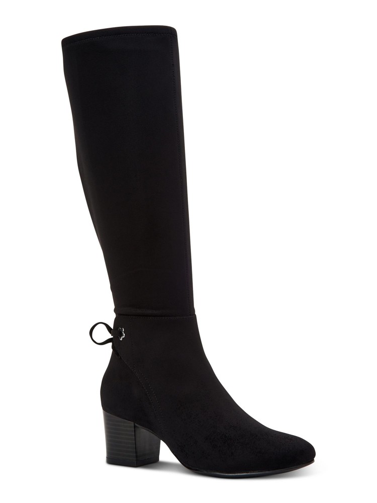 CHARTER CLUB Womens Black Cushioned Jaccque Almond Toe Zip-Up Heeled Boots 8 M
