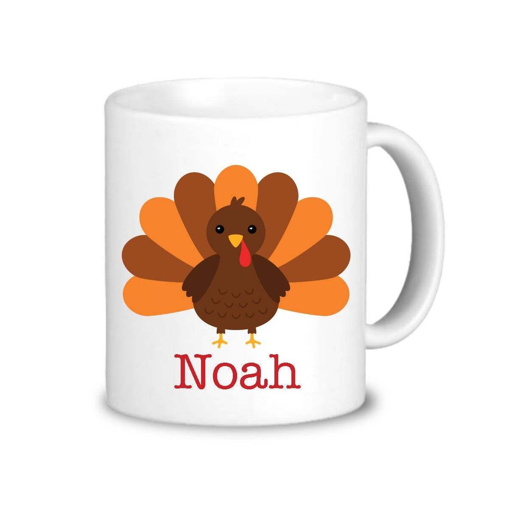 Personalized Turkey Mug Fall Orange Turkey Thanksgiving Drinkware Cup You Pick