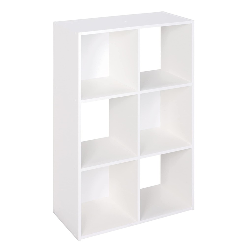 Stackable 6-Cube Organizer Storage Bookcase with Hardware for Office or Home